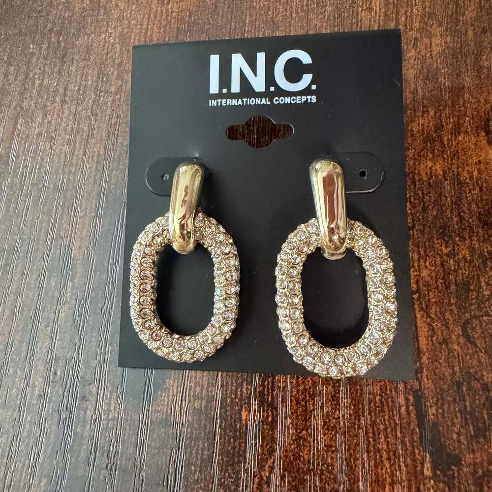 I.N.C. International Concepts Pavé Oval Link Drop Earrings